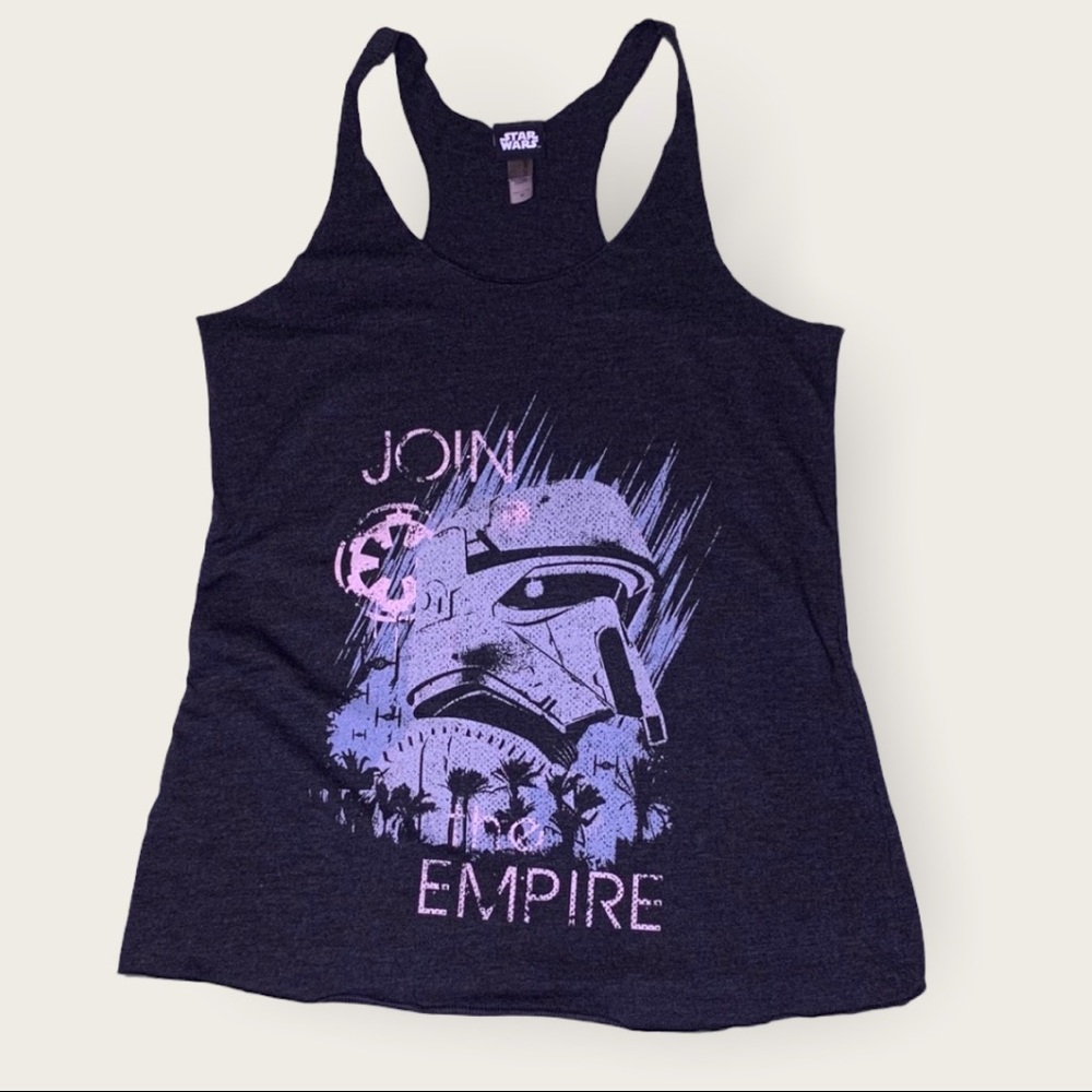 Star Wars (M) Join The Empire Girls Tank Top in Heathered Black Gray - Picture 2 of 7
